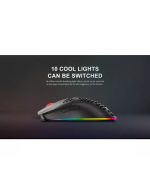 Mouse gaming cu fir HAVIT MS1023, senzor optic 4800 DPI, iluminare RGB, USB, negru