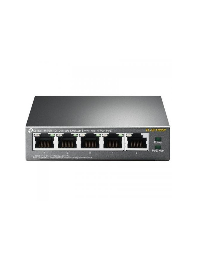 Switch TP-LINK TL-SF1005P, 5 porturi (4 PoE), Gray