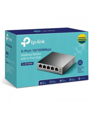 Switch TP-LINK TL-SF1005P, 5 porturi (4 PoE), Gray