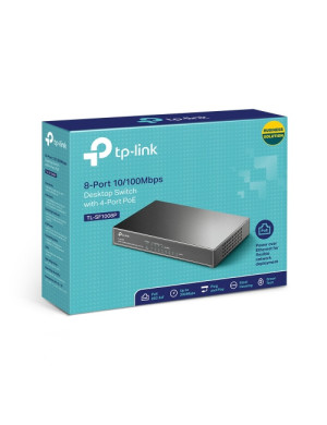 Switch TP-LINK TL-SF1008P, 8 porturi (4 PoE). Black