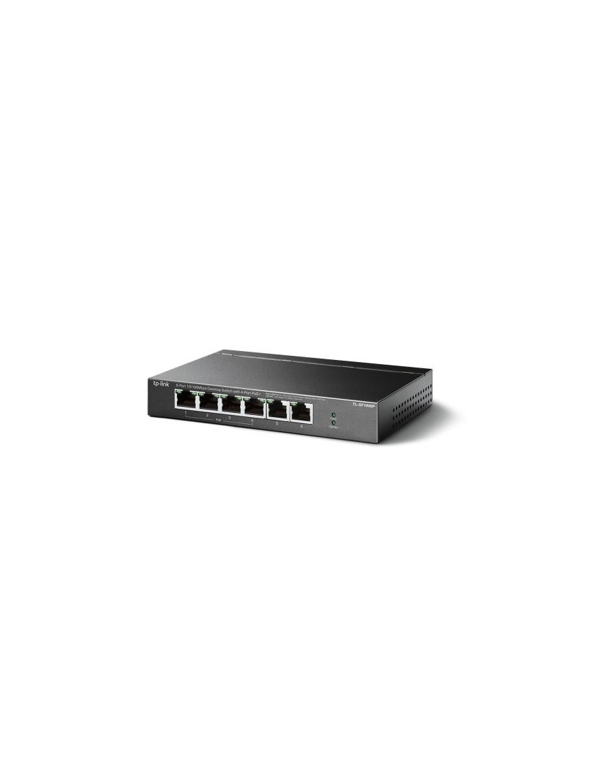 Switch TP-LINK TL-SF1006P, 6 porturi (4 PoE+), Black