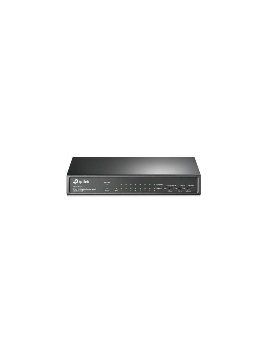 Switch TP-LINK TL-SF1009P, 8 porturi, PoE+, Black