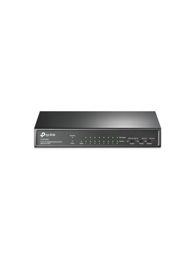 Switch TP-LINK TL-SF1009P, 8 porturi, PoE+, Black