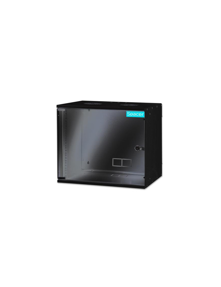 Rack SPACER SPCW-9U-BK wall-mounted, 19inch, 9U, Black