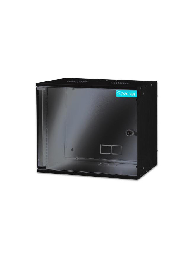 Rack SPACER SPCW-9U-BK wall-mounted, 19inch, 9U, Black