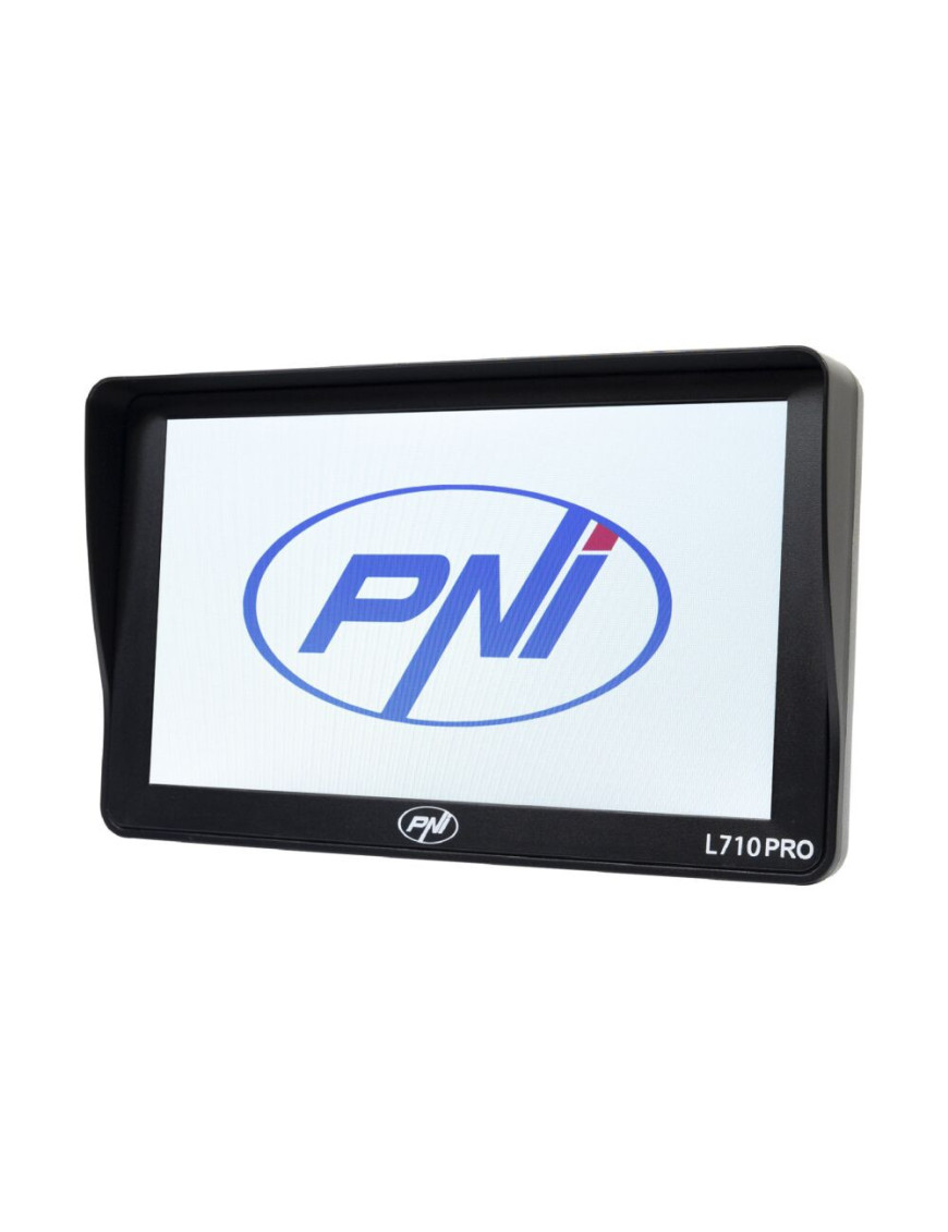 Sistem de navigatie GPS PNI L710 PRO cu parasolar, 7 inch, 800 MHz, 256MB DDR, 16GB memorie interna, FM transmitter, Black