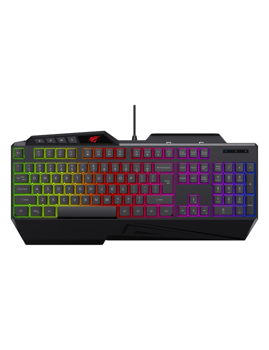 Tastatura gaming cu fir HAVIT KB488L, RGB, USB, Black