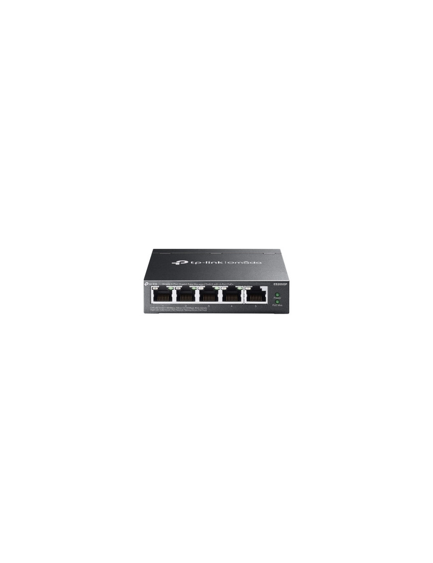 Switch TP-LINK ES205GP, 5 porturi (4 PoE+), Black