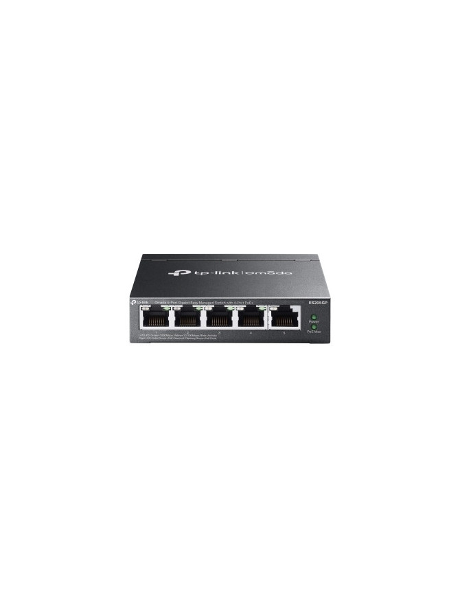 Switch TP-LINK ES205GP, 5 porturi (4 PoE+), Black