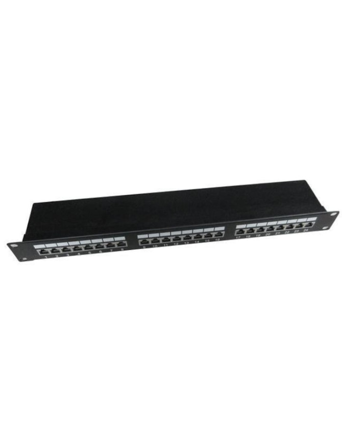 Patch panel Gembird Cat.5E 24 port shielded 19 1U black NPP-C524-002