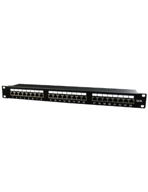 Patch panel Gembird Cat.5E 24 port shielded 19 1U black NPP-C524-002