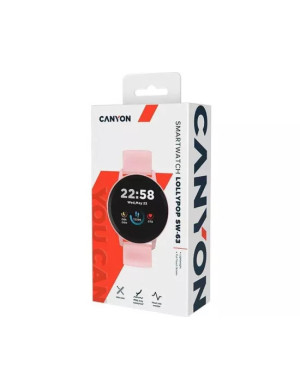 Smartwatch CANYON Lollypop CNS-SW63PP, 42.5 mm, Android/iOS, Bluetooth, Silicon, Pink