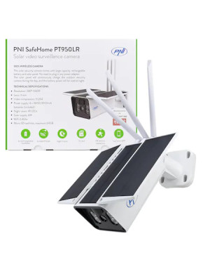 Camera de supraveghere Wi-Fi PNI SafeHome PT950LR cu panou solar 6W și acumulator