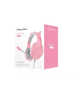 Căști gaming cu microfon pentru copii KRUGER & MATZ KM0658, Pink