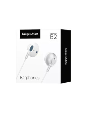 Casti cu fir KRUGER & MATZ KMPB2-W, Jack 3.5 mm, White