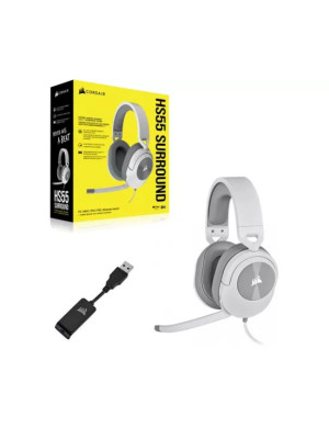 Casti gaming CORSAIR HS55 Surround Dolby Audio USB White