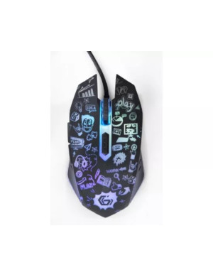 Mouse optic cu fir Gembird MUS-6B-GRAFIX-01, 3600 DPI, 6 butoane, iluminare LED, negru/gri