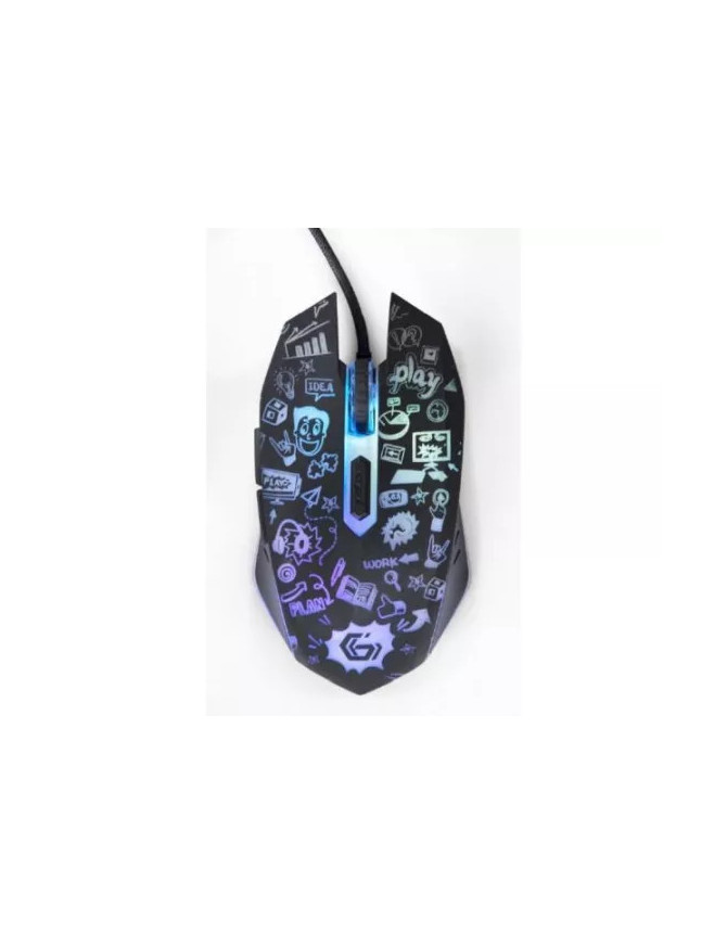Mouse optic cu fir Gembird MUS-6B-GRAFIX-01, 3600 DPI, 6 butoane, iluminare LED, negru/gri