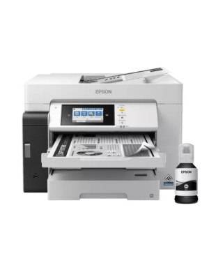 Multifuncțional Inkjet Monocrom EPSON EcoTank Pro M15180 C11CJ41406, Monocrom, A3 cu Duplex și Wi-Fi, Alb