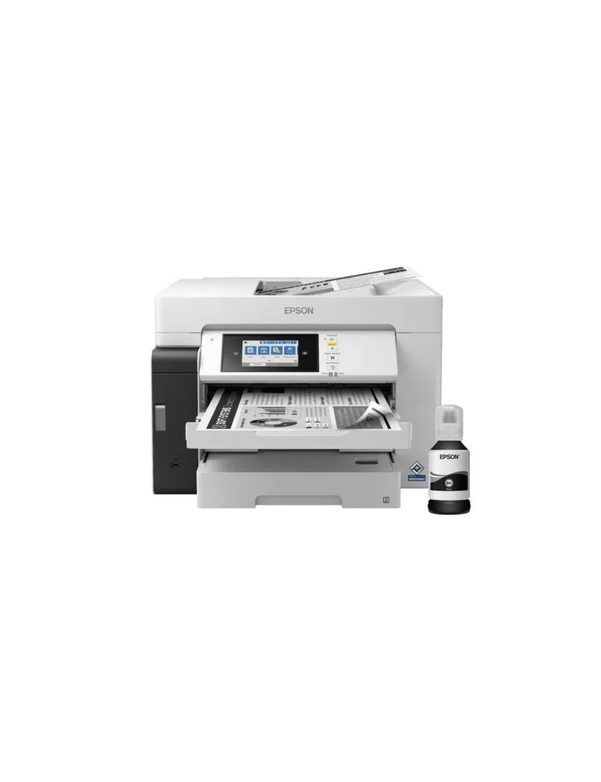 Multifuncțional Inkjet Monocrom EPSON EcoTank Pro M15180 C11CJ41406, Monocrom, A3 cu Duplex și Wi-Fi, Alb