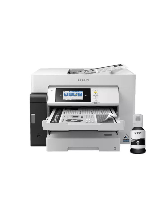 Multifuncțional Inkjet Monocrom EPSON EcoTank Pro M15180 C11CJ41406, Monocrom, A3 cu Duplex și Wi-Fi, Alb