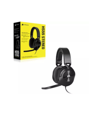 Casti gaming CORSAIR HS55 Stereo cu microfon, 2 x Jack 3.5 mm, Negru