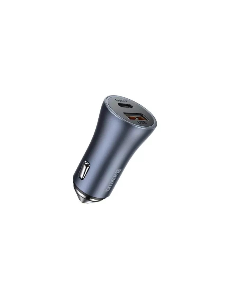Incarcator auto BASEUS Golden Contractor Pro CCJD-0G, 40W, 5A, USB, USB Type-C, Quick Charge, gri