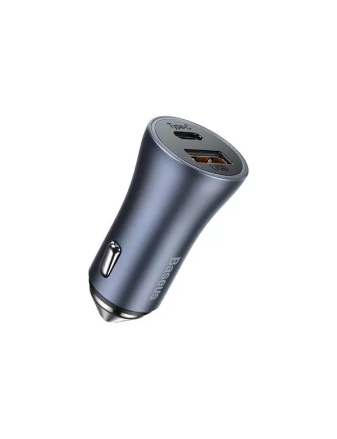 Incarcator auto BASEUS Golden Contractor Pro CCJD-0G, 40W, 5A, USB, USB Type-C, Quick Charge, gri