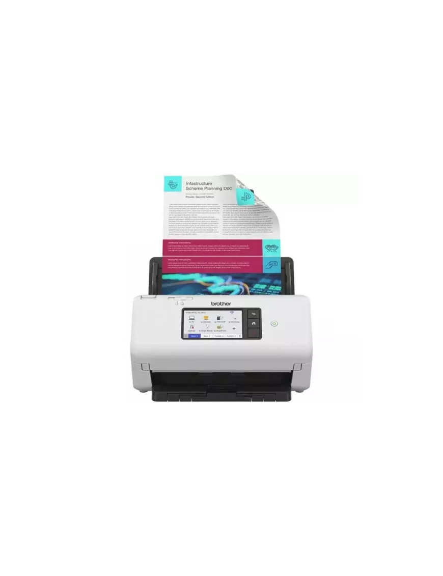 Scanner profesional Brother ADS-4700W Duplex A4 cu rețea și Wi‑Fi