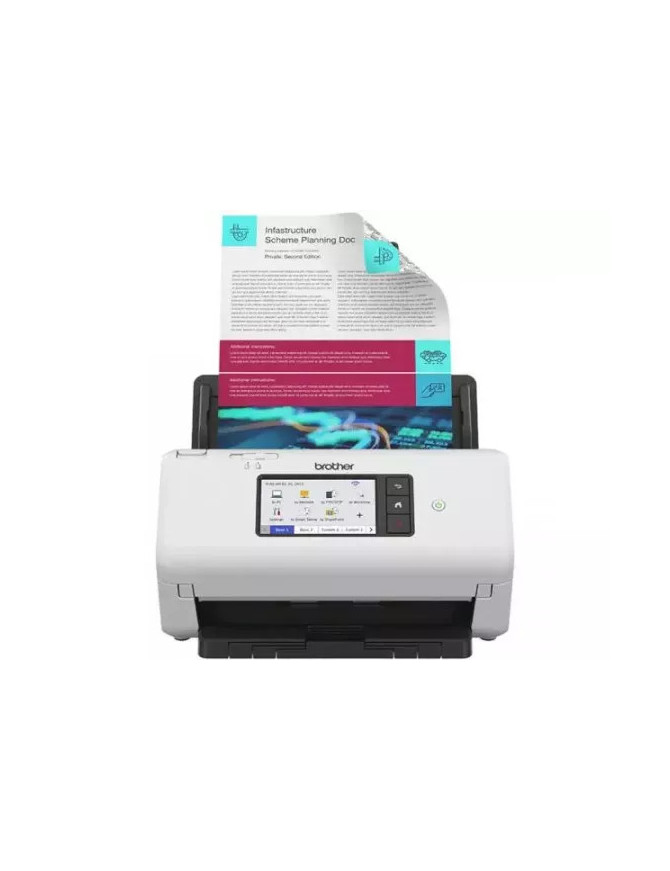 Scanner profesional Brother ADS-4700W Duplex A4 cu rețea și Wi‑Fi