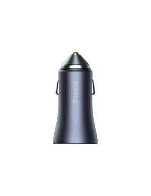 Incarcator auto BASEUS Golden Contractor Pro TZCCJD-0G, 40W, 5A, 1 x USB-A, 1 x USB-C, Quick Charge, Gray