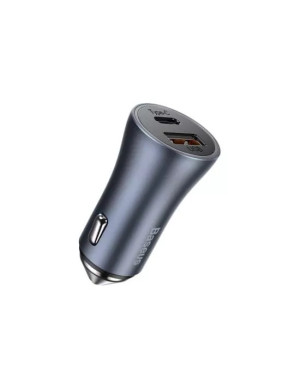 Incarcator auto BASEUS Golden Contractor Pro TZCCJD-0G, 40W, 5A, 1 x USB-A, 1 x USB-C, Quick Charge, Gray