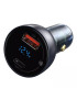 Încărcător Auto Baseus Dual Quick CCKX-C0G 65W cu Afișaj Digital