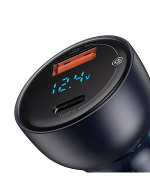 Încărcător Auto Baseus Dual Quick CCKX-C0G 65W cu Afișaj Digital
