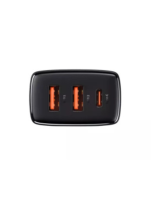 Incarcator retea BASEUS Compact CCXJ-E01, 30 W, 2 x USB, 1 x USB Type-C, QuickCharge, negru