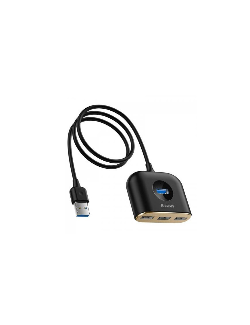Hub USB Baseus Square Round 4in1 CAHUB-AY01, 3x USB 2.0, 1x USB 3.2 Gen 1, Black