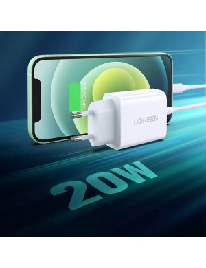 Încărcător rețea Ugreen CD137 20W USB-C PD Alb