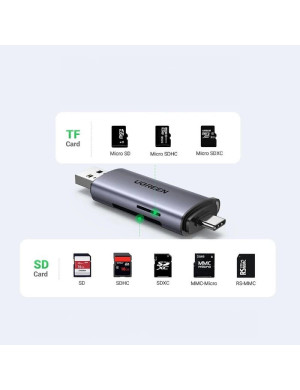 Card reader UGREEN CM185, SD, micro SD, dual USB-A + USB-C