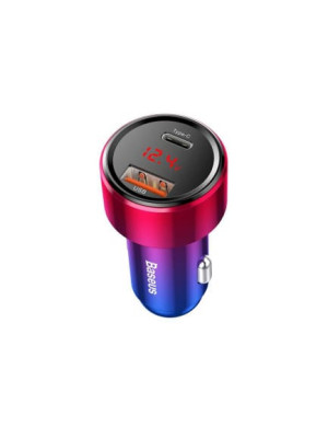 Incarcator auto BASEUS Magic Display, 1 x USB-A, 1 x USB-C, 45W