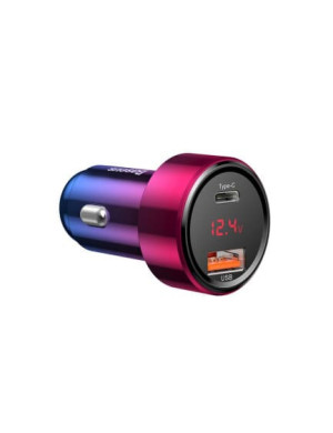 Incarcator auto BASEUS Magic Display, 1 x USB-A, 1 x USB-C, 45W