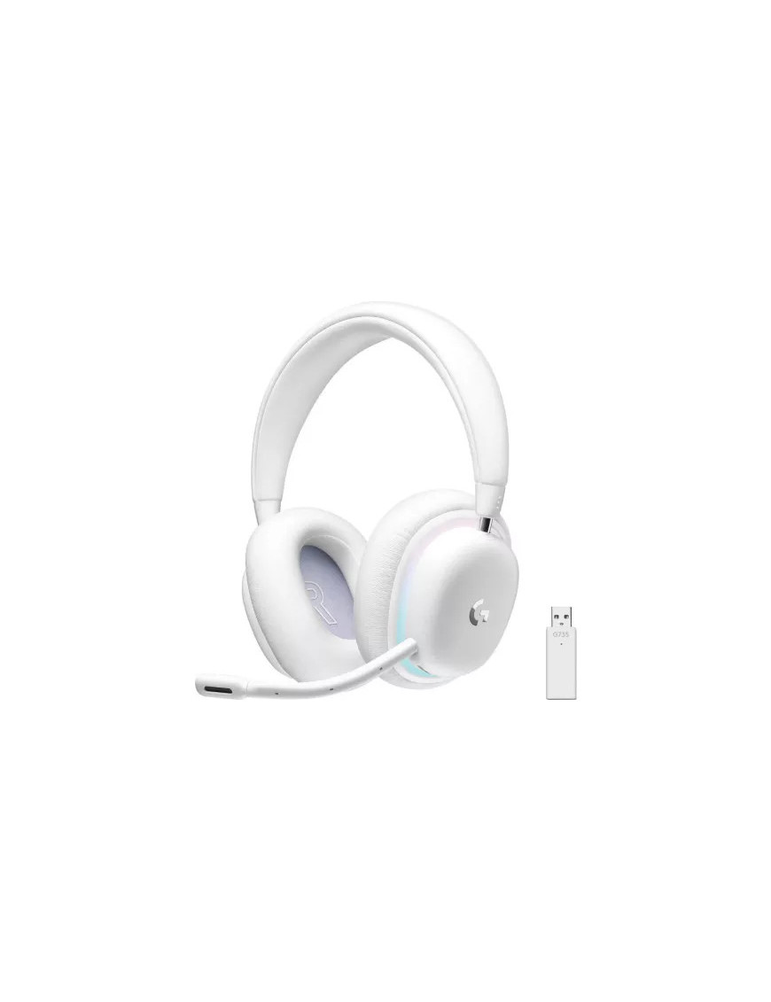 Casti cu microfon LOGITECH G735, Wireless, White