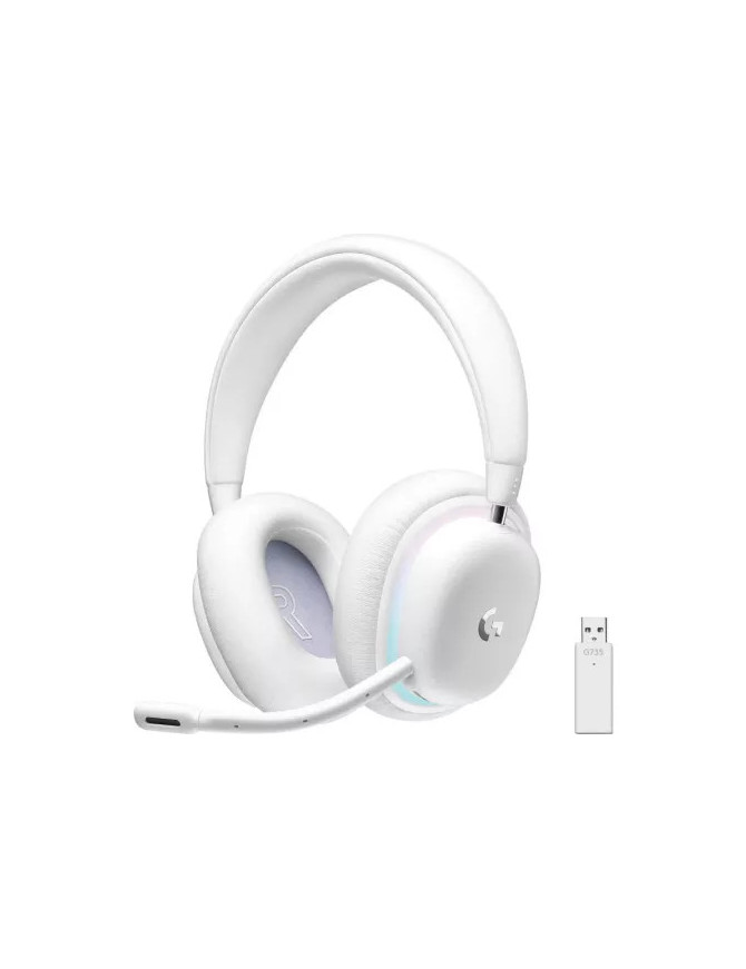 Casti cu microfon LOGITECH G735, Wireless, White