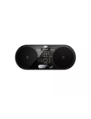 Incarcator wireless BASEUS WXSX010101 Digital LED Display, Dual Qi, 20W, USB Type-C, Negru