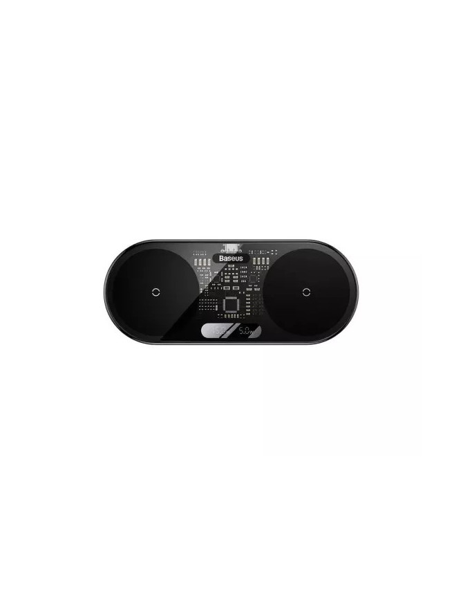 Incarcator wireless BASEUS WXSX010101 Digital LED Display, Dual Qi, 20W, USB Type-C, Negru