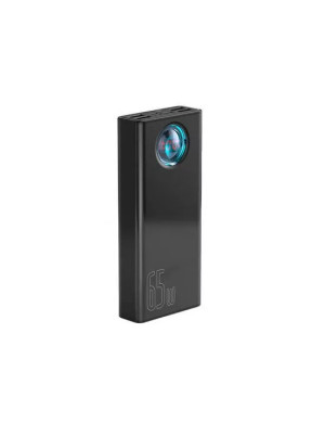 PowerBank BASEUS Ambilight PPLG000101, 30000 mAh, 65 W, 3 A, QuickCharge 3.0, USB, Micro USB, USB Type-C, Lightning, Negru