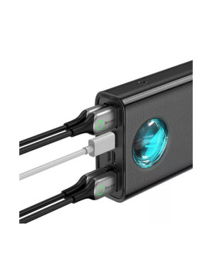 PowerBank BASEUS Ambilight PPLG000101, 30000 mAh, 65 W, 3 A, QuickCharge 3.0, USB, Micro USB, USB Type-C, Lightning, Negru