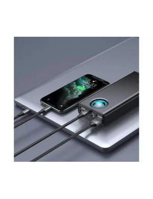 PowerBank BASEUS Ambilight PPLG000101, 30000 mAh, 65 W, 3 A, QuickCharge 3.0, USB, Micro USB, USB Type-C, Lightning, Negru