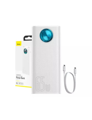 PowerBank BASEUS Amblight PPLG000102, 30000 mAh, 65 W, QuickCharge 3.0, 4 x USB, Micro USB, USB Type-C, Lightning, Alb