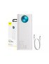 PowerBank BASEUS Amblight PPLG000102, 30000 mAh, 65 W, QuickCharge 3.0, 4 x USB, Micro USB, USB Type-C, Lightning, Alb