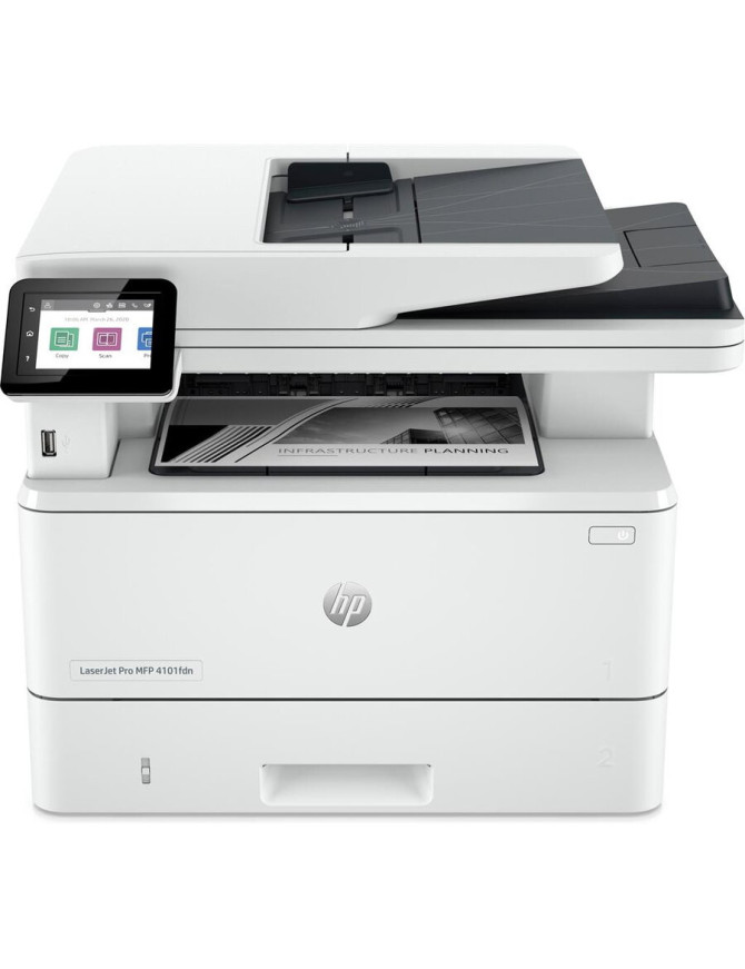Multifunctional Laser HP LaserJet Pro MFP 4102fdn, Monocrom, A4, Duplex, USB/LAN, Tava coli: 250 coli, White-Black